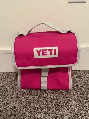 Yeti Hot Pink Cooler Lunch Tote with Light Gray Trim